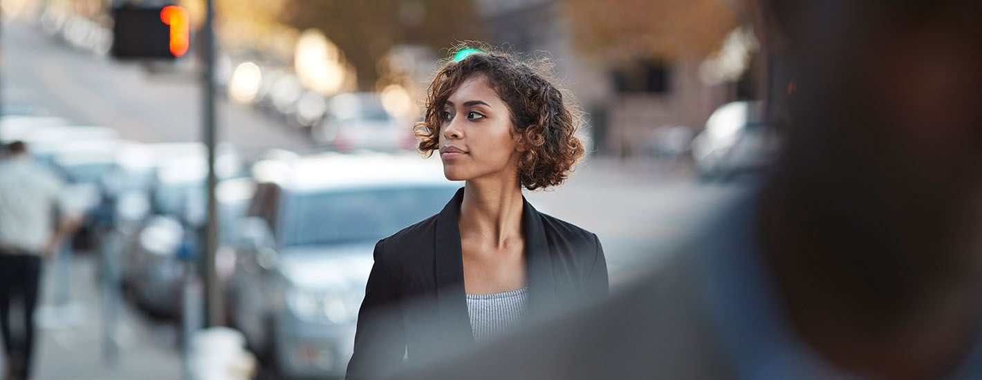 Woman walking on the street
